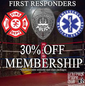 First Responders receive a discount at Wolfpack Boxing Club